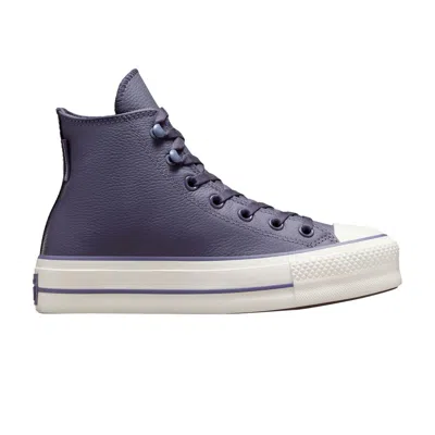 Pre-owned Converse Wmns Chuck Tayor All Star Lift Platform High 'weatherized Leather - Lavender Ash' | Purple