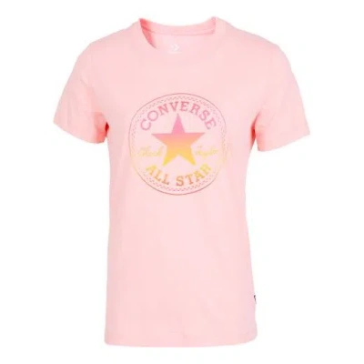 Converse (wmns)  Alphabet Pattern Printing Round Neck Short Sleeve Pink