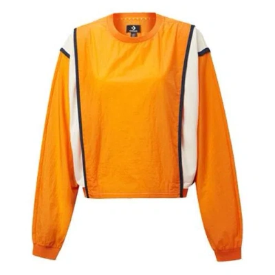 Converse (wmns)  Capsule Series Contrast Color Stitching Round Neck Pullover Orange