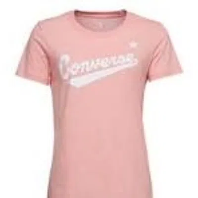 Converse (wmns)  Center Front Logo T-shirt 'pink White'