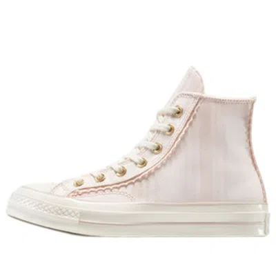 Converse (wmns)  Chuck 70 High Lace Trim 'shy Flamingo' In White