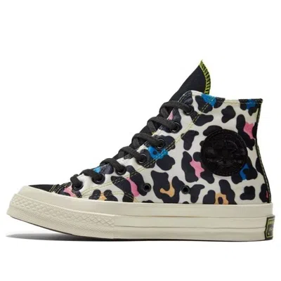 Converse Chuck 70 Hi Velvet Leopard Print Sneakers In Egret/multi-white In Rainbow/multi