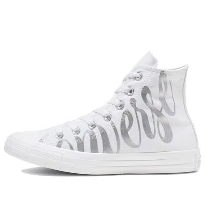Converse (wmns)  Chuck Taylor All Star High 'metallic Script Logo - White'