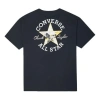 Converse (wmns)  Embroidered Alphabet Printing Loose Casual Round Neck Short Sleeve Black T-shirt