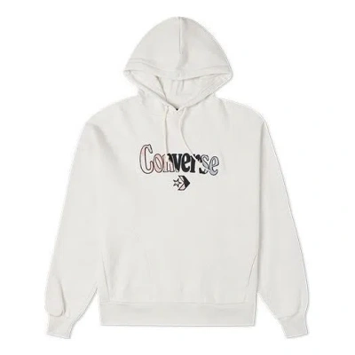 Converse (wmns)  Logo Embroidered Loose Fleece Hoodie White