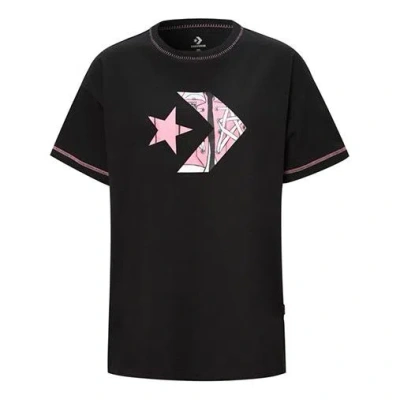 Converse (wmns)  Loose Printing Round Neck Short Sleeve Black