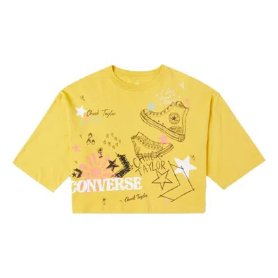 Converse (wmns)  Notebook Doodle Os Crop Tee Gold Straw Yellow