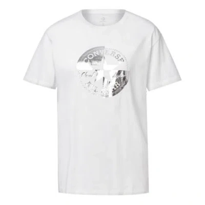 Converse (wmns)  Printing Casual Short Sleeve Round Neck White