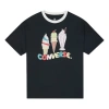 Converse (wmns)  Printing Sports Short Sleeve Black In Blue