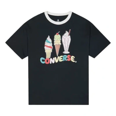 Converse (wmns)  Printing Sports Short Sleeve Black In Blue