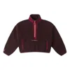 Converse (wmns)  Sherpa Half Zip Top 'eternal Earth Brown' In Burgundy