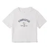 Converse 女子运动休闲上衣印花圆领短袖t恤 In White