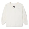 Converse (wmns)  Solid Color Loose Knit V Neck White Hoodie