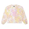 Converse (wmns)  Washed Floral Cotton Crew Neck Shirt 'pink' In Multi