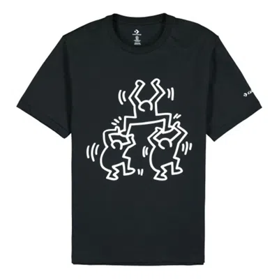 Converse (wmns) Men's  X Keith Haring Crossover Cartoon Pattern Round Neck Short Sleeve Black