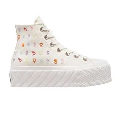 Pre-owned Converse Wmns Taylor All Star Lift 2x Platform High 'mystic Symbols' In Cream