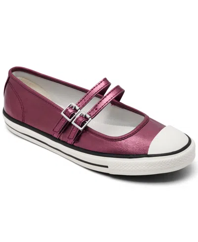 Converse Women's Chuck Taylor All Star Dainty Mary Jane Casual Clogs From Finish Line In Purple