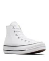 Converse Women's Chuck Taylor All Star Hi Top Black & White Platform Sneakers In White/black