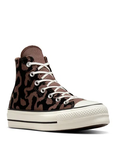 CONVERSE WOMEN'S CHUCK TAYLOR ALL STAR LIFT HI LEOPARD REMIX SNEAKERS