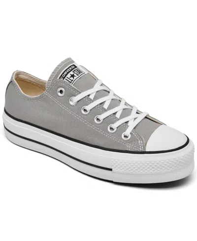 Converse Women's Chuck Taylor All Star Lift Ox Low Top Platform Casual Sneakers From Finish Line In Grey
