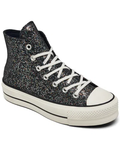 Converse Women's Chuck Taylor All Star Lift Platform Canvas High Top Casual Sneakers From Finish Line In Void,egret
