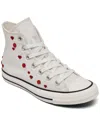 Converse Women's Chuck Taylor All Star Love Me High Top Casual Sneakers From Finish Line In Vintage White,red