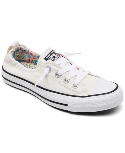 Converse Women's Chuck Taylor All Star Shoreline Low Casual Sneakers From Finish Line In Egret,white,black
