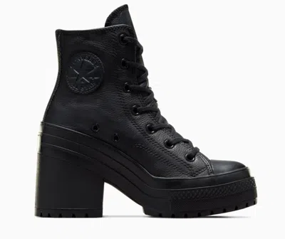 Pre-owned Converse Women's  Chuck 70 De Luxe Heel Leather - Black/black/white