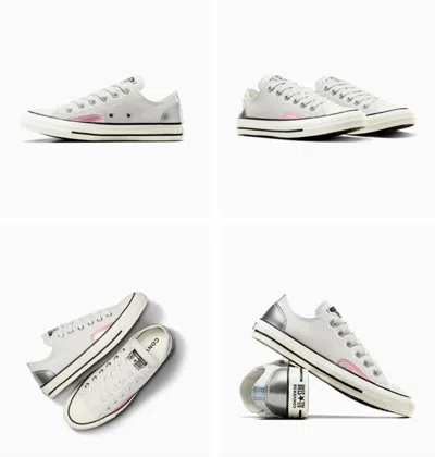 Pre-owned Converse Women's  Chuck Taylor All Star Chrome Shoes A09799f White Gold In As Pictured
