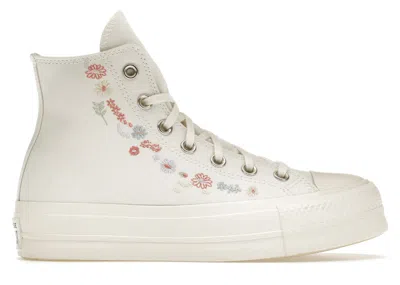 Pre-owned Converse Women's  Chuck Taylor All Star Lift Hi Things To Grow Sneakers In Egret