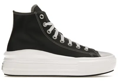 Pre-owned Converse Women's  Chuck Taylor All Star Move Platform Foundational Leather Sneakers In Black/white