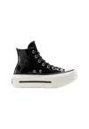 Converse Leather Platform Sneakers In Black