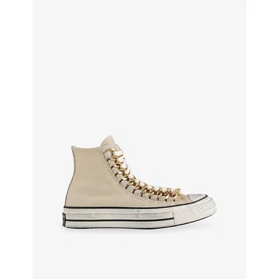 Converse Womens All Star Hi 70 S Leather Trainers Egret Egret Black In Neutral