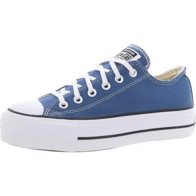 Converse Womens Solid Manmade Casual And Fashion Sneakers In Armor Blue/white/black 