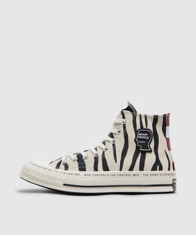 Converse X Brain Dead Chuck '70 Hi Sneaker In Egret/black/multi