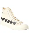 Converse X Comme Des Garçons Play Canvas High-top Sneaker In White