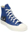 Converse X Comme Des Garçons Play Woman Sneakers Bright Blue Size 6.5 Textile Fibers