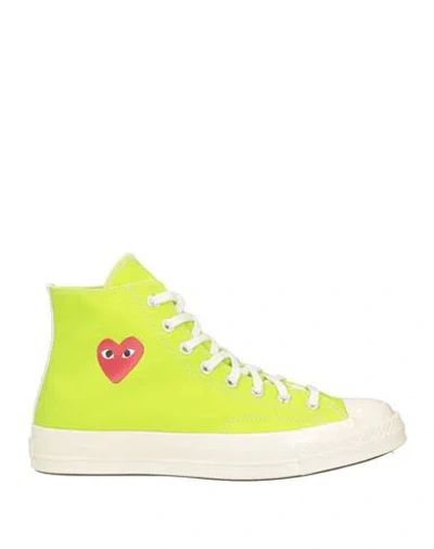 Converse X Comme Des Garçons Play Man Sneakers Lime Green Size 9.5 Textile Fibers