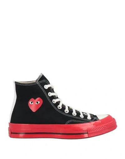 Converse X Comme Des Garçons Play Man Sneakers Black Size 8.5 Textile Fibers