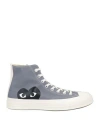 Converse X Comme Des Garçons Play Man Sneakers Grey Size 8.5 Textile Fibers In Grey