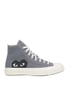 Converse X Comme Des Garçons Play Man Sneakers Slate Blue Size 9.5 Textile Fibers In Grey