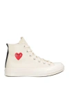 Converse X Comme Des Garçons Play Man Sneakers Ivory Size 9.5 Textile Fibers