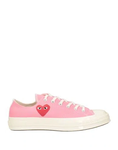 Converse X Comme Des Garçons Play Man Sneakers Pink Size 9.5 Textile Fibers In Pink