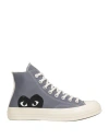 Converse X Comme Des Garçons Play Man Sneakers Slate Blue Size 9.5 Textile Fibers In Grey