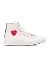 Converse X Comme Des Garçons Play Small Heart Hi Top In White