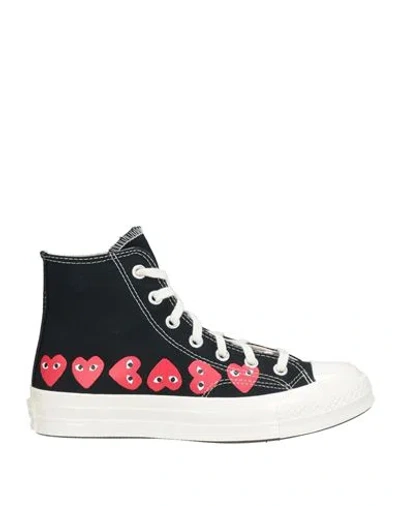 CONVERSE X COMME DES GARÇONS PLAY CONVERSE X COMME DES GARÇONS PLAY WOMAN SNEAKERS BLACK SIZE 5.5 TEXTILE FIBERS