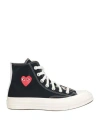 Converse X Comme Des Garçons Play Woman Sneakers Black Size 9.5 Textile Fibers