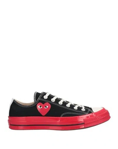 Converse X Comme Des Garçons Play Woman Sneakers Black Size 9.5 Textile Fibers