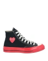 Converse X Comme Des Garçons Play Woman Sneakers Black Size 7.5 Textile Fibers