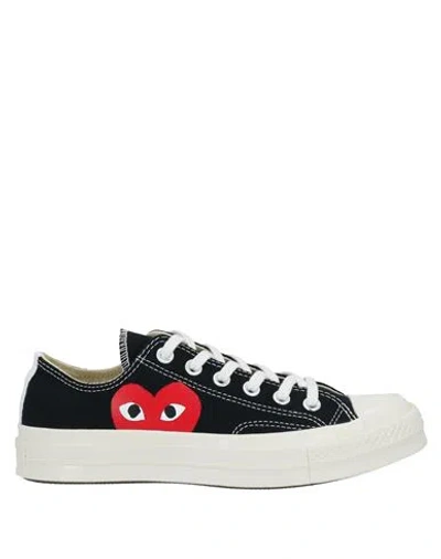 CONVERSE X COMME DES GARÇONS PLAY CONVERSE X COMME DES GARÇONS PLAY WOMAN SNEAKERS BLACK SIZE 6.5 TEXTILE FIBERS